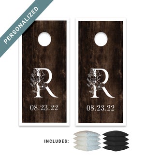 Personalized Floral Letter And Date Bag Boards Set With Bags